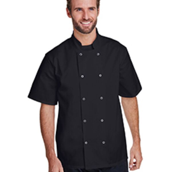 Unisex Studded Front Short-Sleeve Chef's Jacket Thumbnail